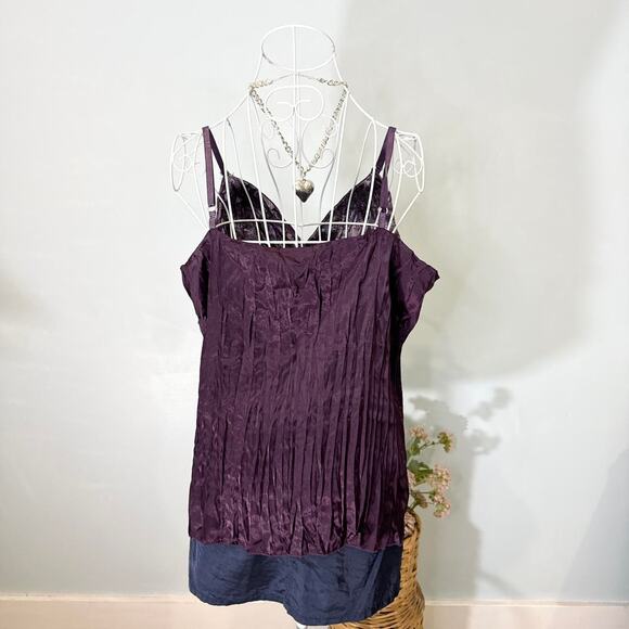 Gorgeous vintage y2k purple paisley babydoll fairy cami tank top - Picture 7 of 8